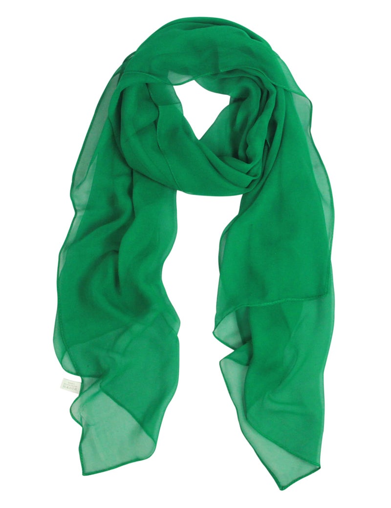 PANTONIGHT Long Chiffon Sheer Scarf For womens (710 green) - Image 2